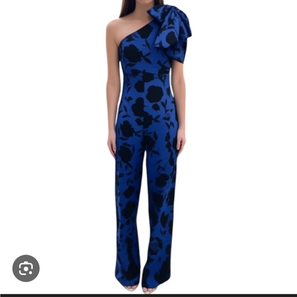 kate spade Pants - Kate Spade Black and Blue Floral Romper